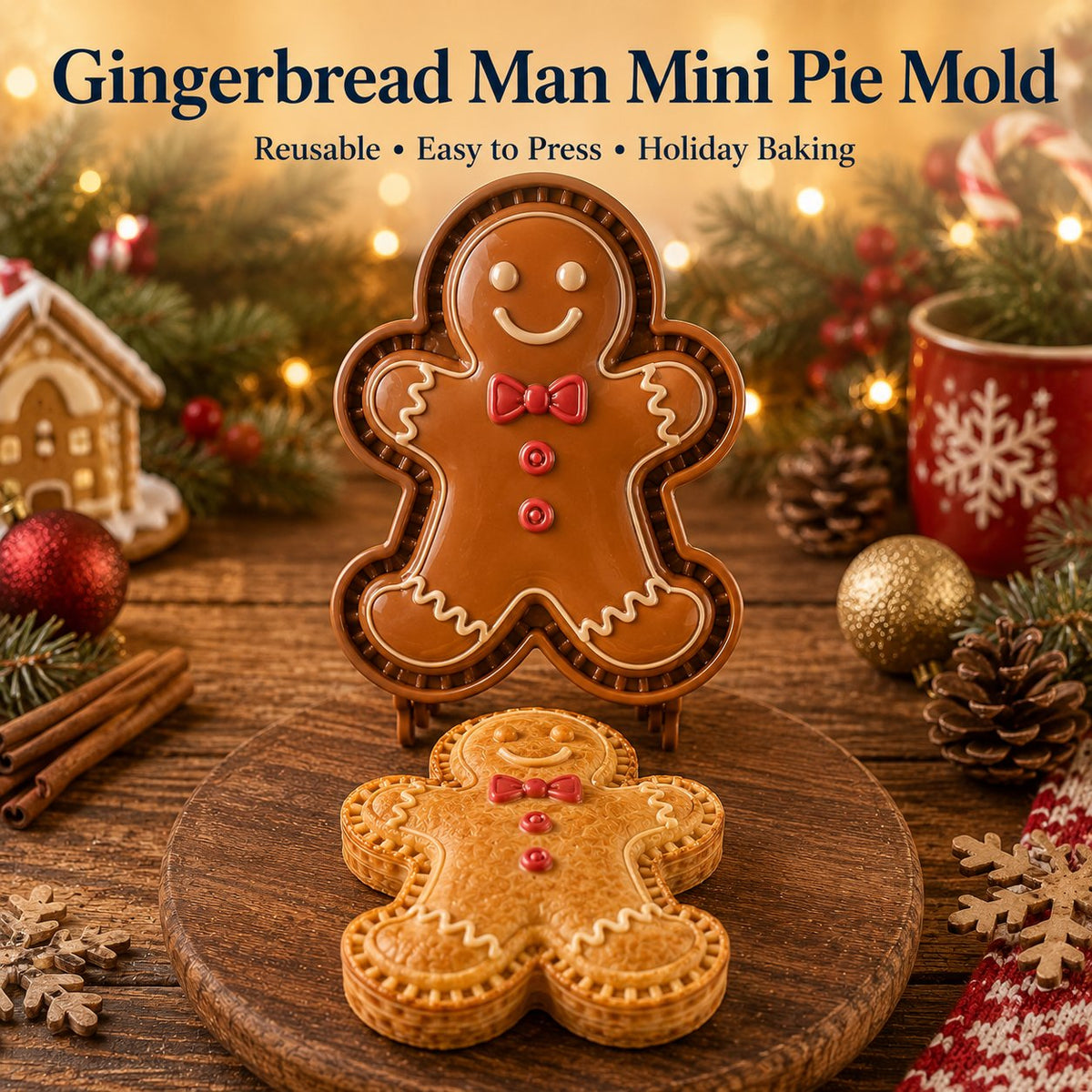 🎄 Christmas Mini Pie Moulds – 8 Festive Embossed Designs