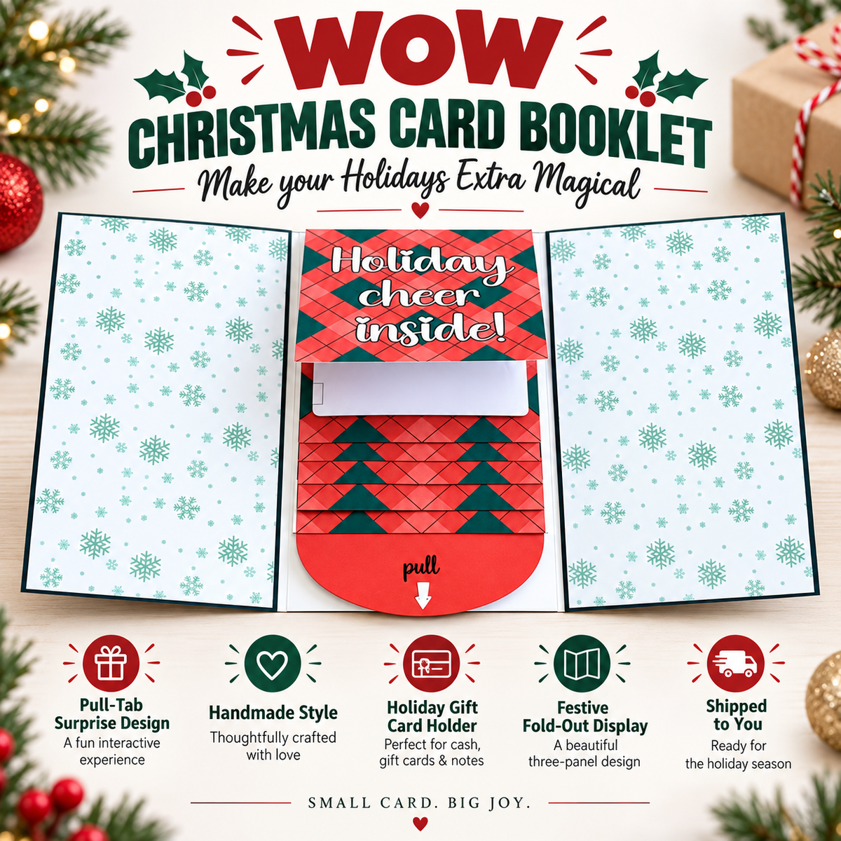 ⏰LAST DAY 50% OFF - 2026 New🎅🎁 Waterfall Christmas Gift Card Booklet 💳✨